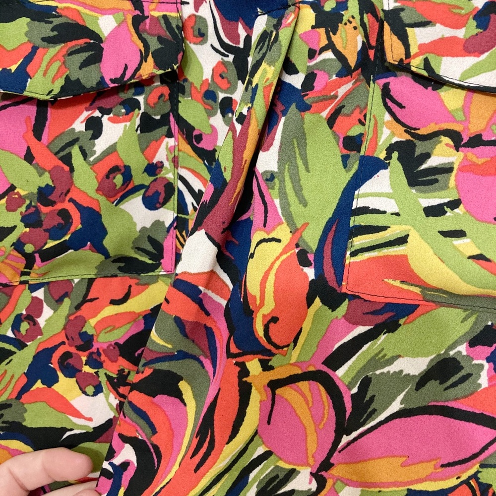 Bright Fall Button Up Tunic | Large - image 4